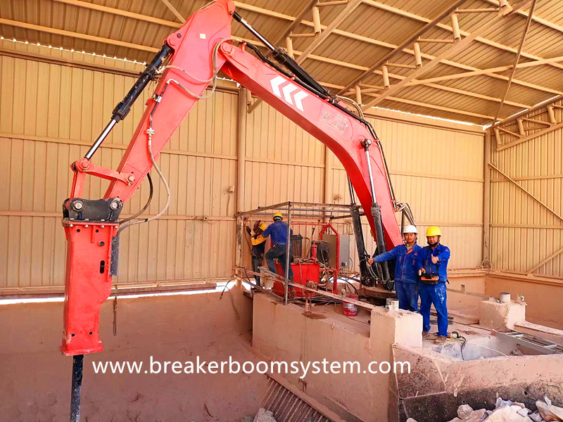 sistema de rompe rocas de pedestal boom
