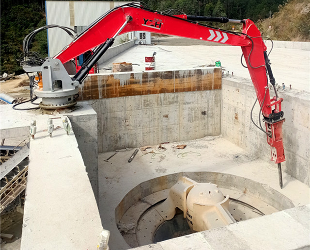 sistema de brazo del triturador de rocas de pedestal