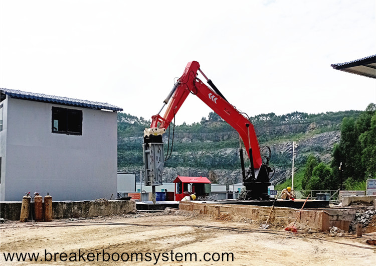 sistemas de rompe rocas con pluma de pedestal
