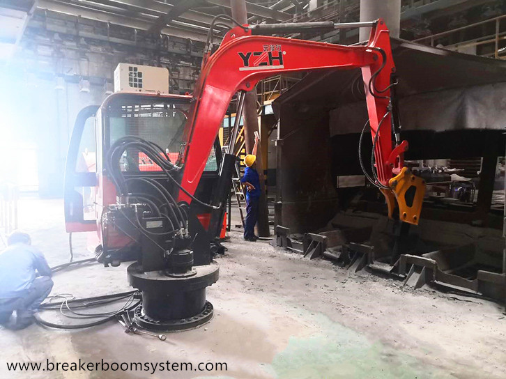 sistema de triturador de rocas con pluma de pedestal