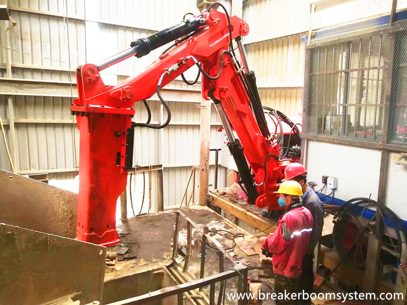 Sistema fijo del brazo del triturador de roca hidr&aacute;ulico de China