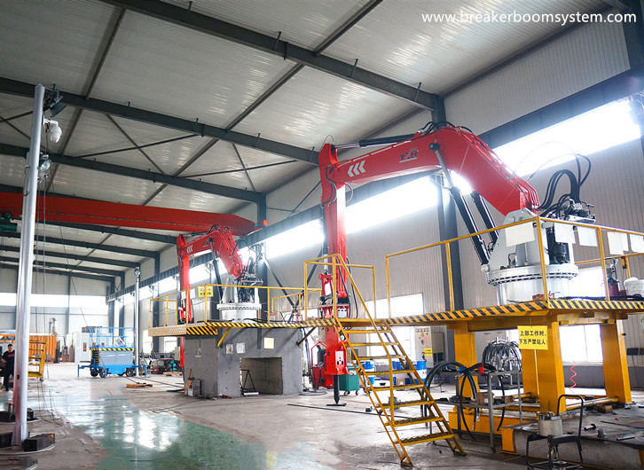 sistema de triturador de rocas con pluma de pedestal