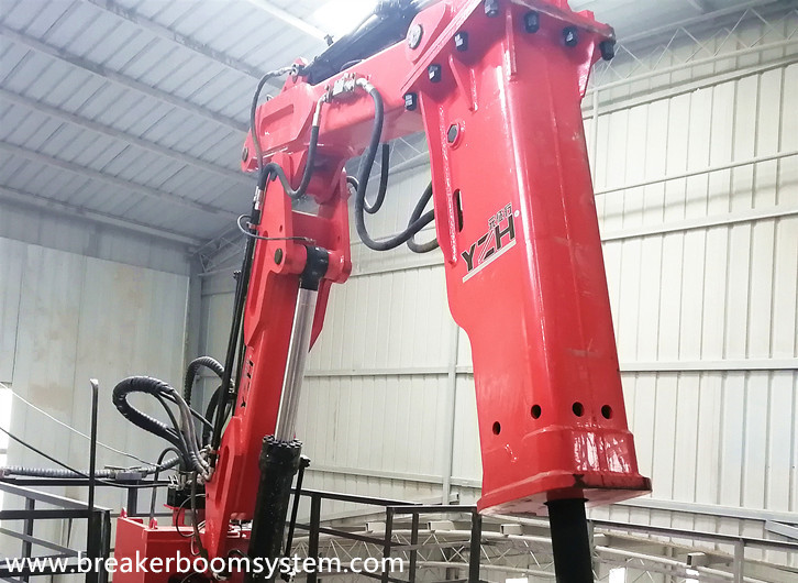 Sistema de pluma rompe rocas con pedestal