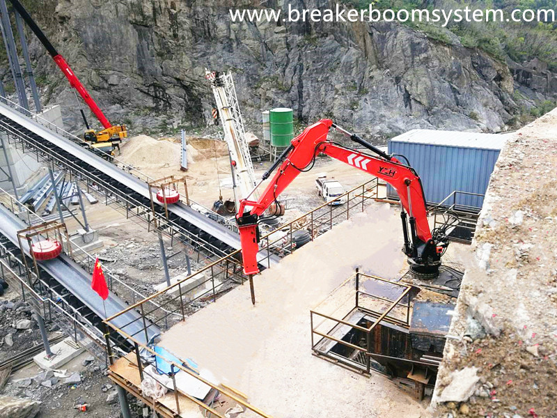 YZH Pedestal Rock Breaker Boom System ¡Máxima productividad mejorada de la planta de trituración de agregados de China!