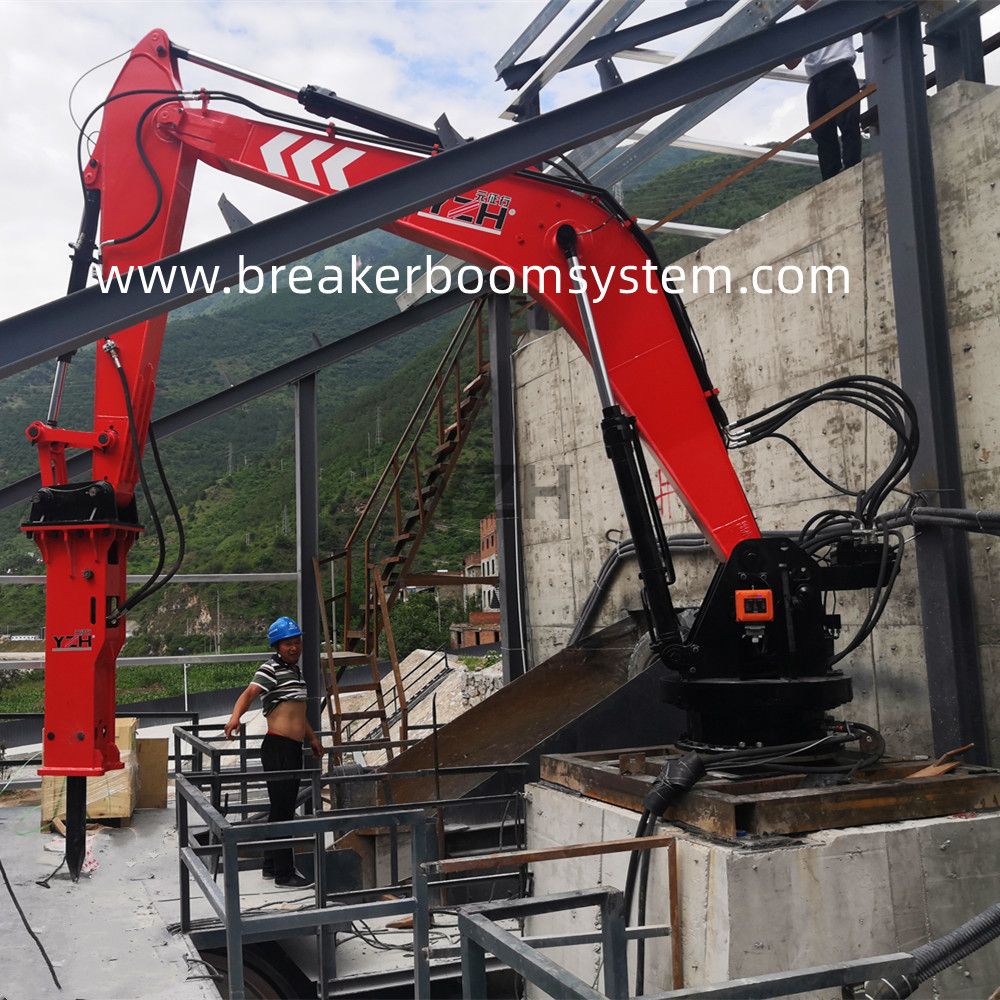 Sistema de boom de interruptores de rocas de pedestal