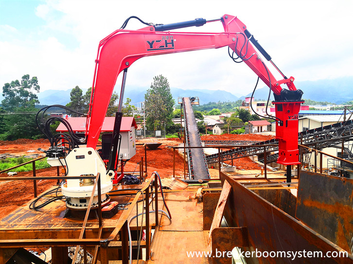 sistema de pluma rompe rocas de pedestal de china