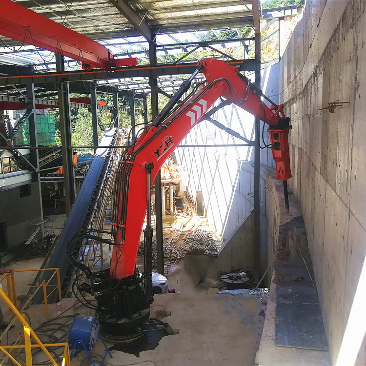 sistemas de brazo de triturador de rocas con pedestal