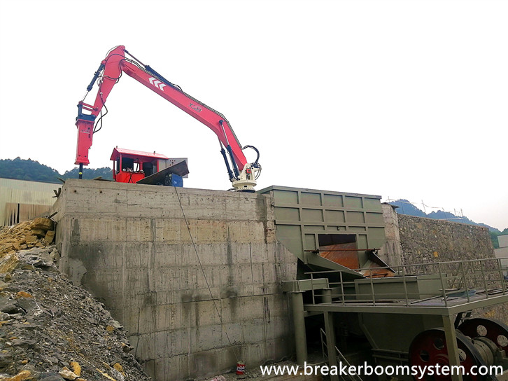 Sistema de brazo rompe rocas de pedestal de China