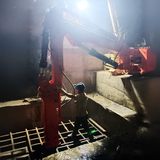 Sistema de boom de interruptores de roca hidráulicos