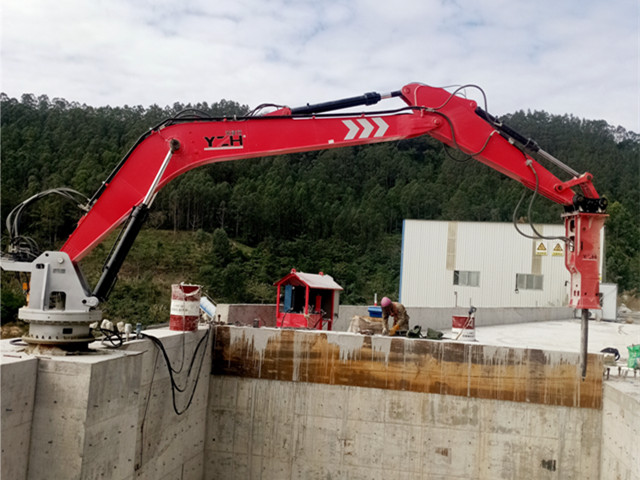 pluma de pedestal sistema rompe rocas