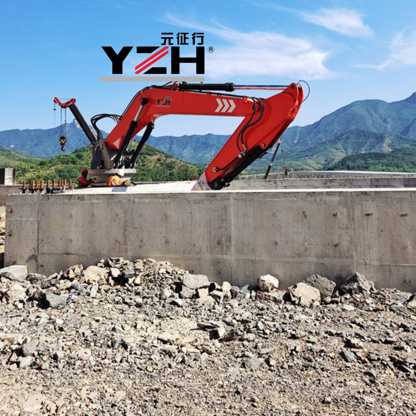 Sistema de auge de roca fijo y est&aacute;tico