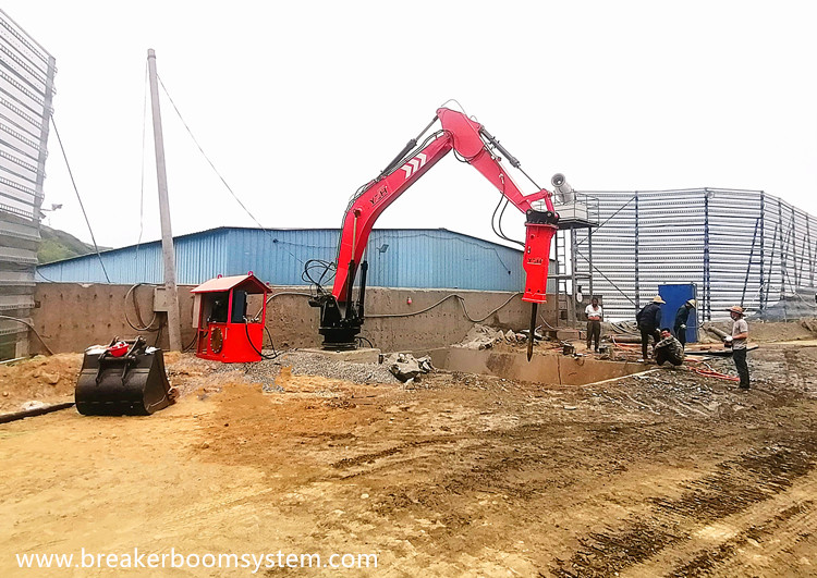 sistema de brazo rompe rocas